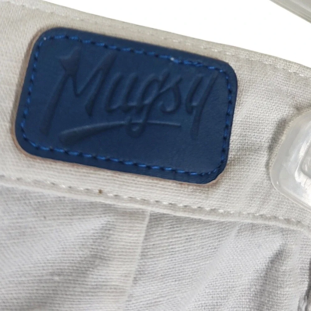 Mugsy Driftwoods Linen Blend Chino Pants Mens 30x32 Ivory White Slim Straight - Picture 8 of 13